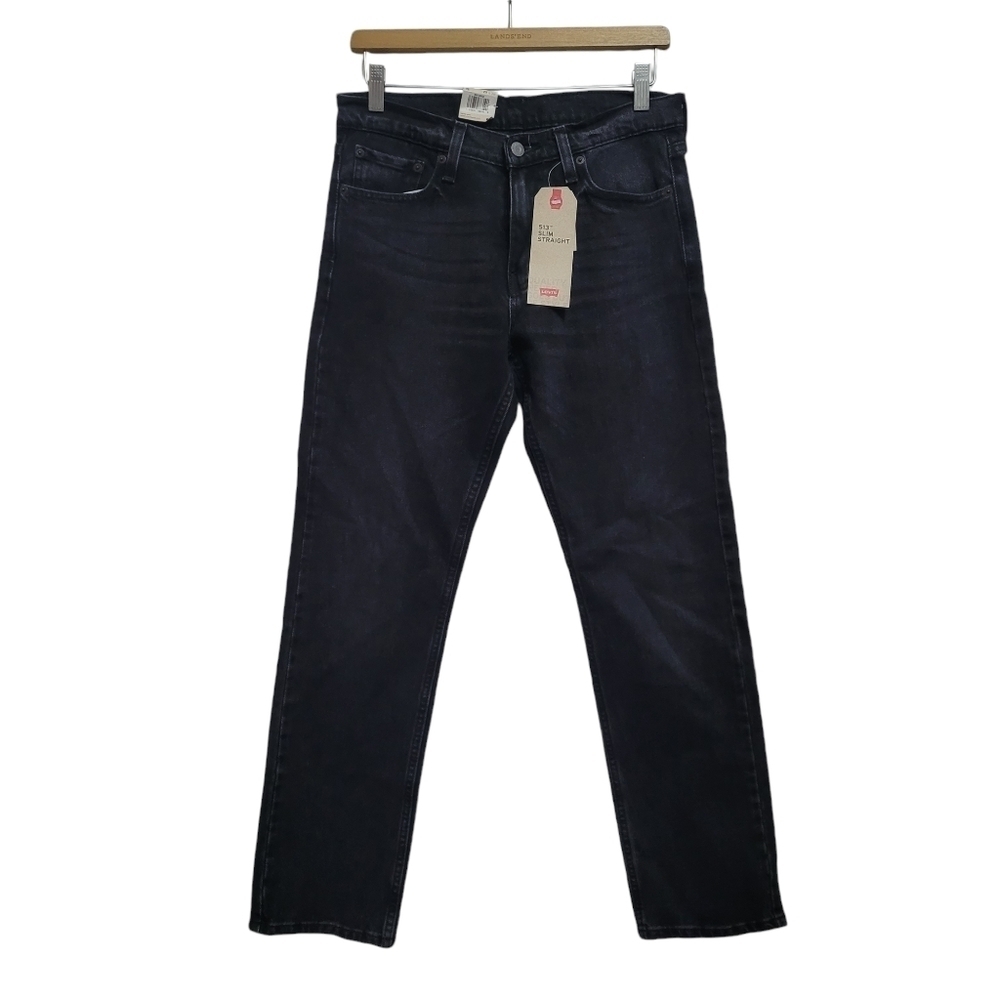 Levi's Men's 513 Slim Straight Black Denim Jeans Size 29x30